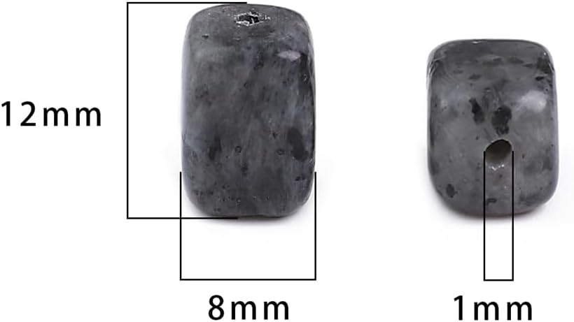 Natural Black Spectrolite Cuboid Stone Loose Semi Gemstone Beads for Jewelry Making 8mmx12mm 38cm/Strand