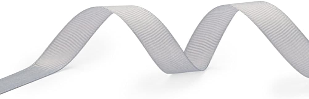 LIUYAXI 5/8" X 50 Yards Solid Silver/Grey Grosgrain Ribbon, Perfect for Crafts, Wedding Decor, DIY Hair Accessories, Sewing, Gift Package Wrapping and More
