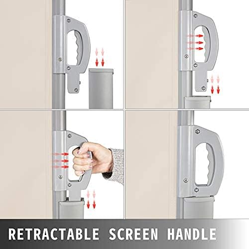 VEVOR Retractable Side Awning, UV 50 71''x236'' Rugged Full Aluminum Rust-Proof Side Awning Patio Sunshine Privacy Divider, 280 g Thicken Wind Screen, for Courtyard, Roof Terraces Pools, Beige