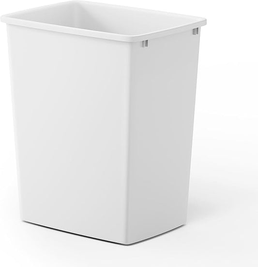 ROOMTEC 35QT Kitchen Trash Can, Sturdy and Lightweight Slim Trash Can, Trash Cans for Kitchen, Workspace, Bathroom, Office, Easy to Clean, 1 Pack, White