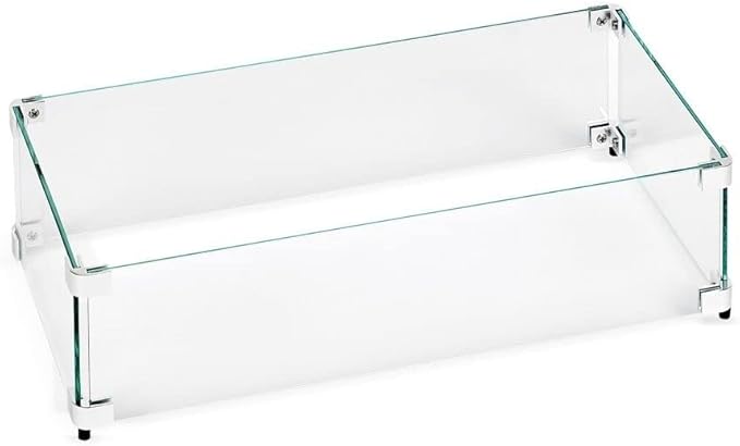 35.5" X 15.5" X 6” Rectangular Glass Flame Guard