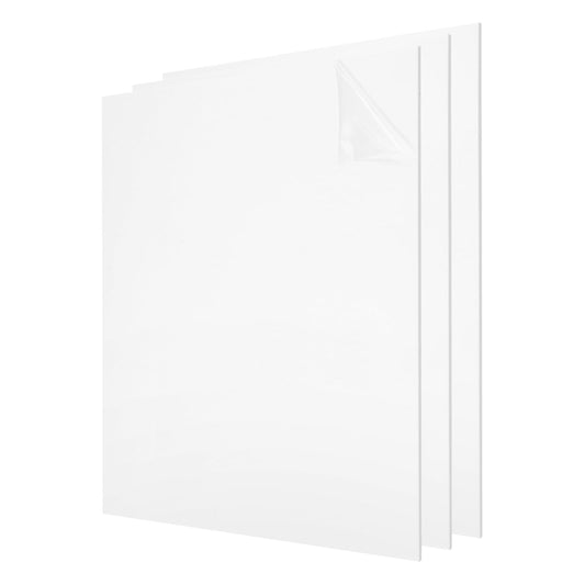 uxcell 3Pcs Acrylic Sheets 8x8 Inch Acrylic Panel 1/8 Inch-3mm Plastic Board for Picture Frames Sign Holders DIY Display Projects Craft, White