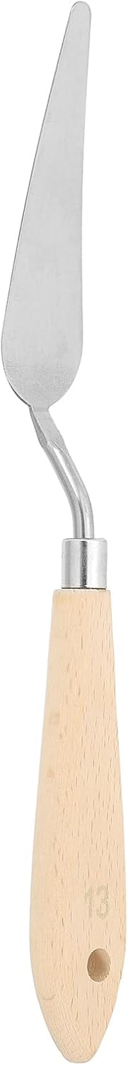 PATIKIL Art Spatula, No.13 22mm Stainless Steel Flexible Palette Knife Painting Knife Painting Spatula Oil Painting Mixing Scraper with Wood Handle for Canvas Acrylic Painting, Brown