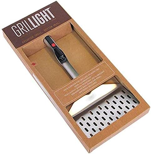 Grill Light Stainless Steel BBQ Grilling Fish Spatula with LED Flashlight - Thick Restaurant Grade Steel - Wide Surface for Delicate Fish - Waterproof & Dishwasher Safe