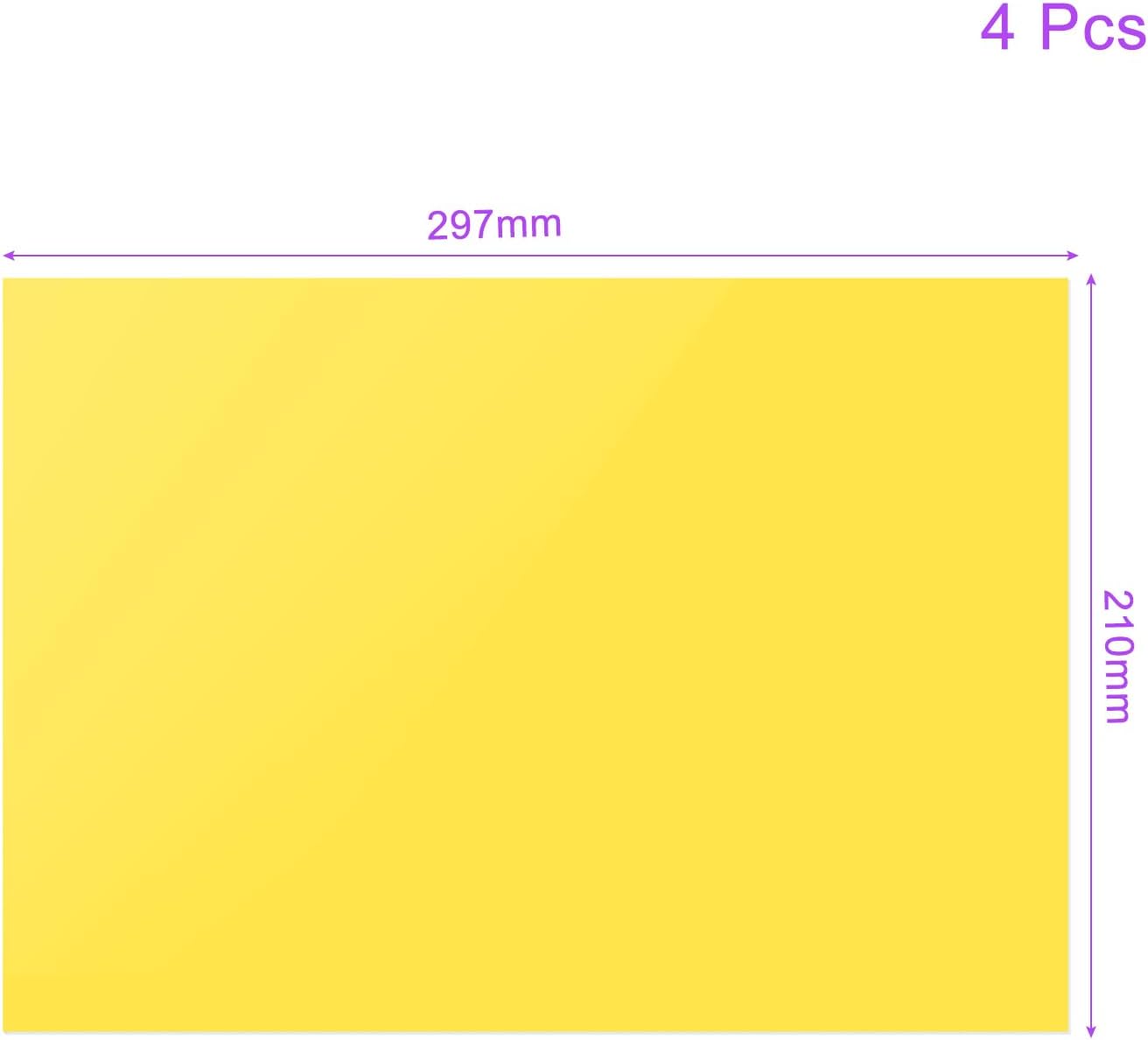 DMiotech 4Pcs Correction Gel Light Filter Overlay Transparent Plastic PVC Sheets Yellow for Photo，Film,Video