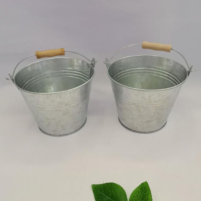 3pcs Large Capacity Iron Ash Bucket with Handle Storage Container for Fireplace Grill BBQ and Outdoor Use