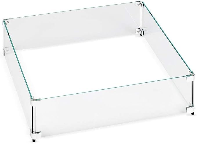 29.5" X 29.5" x 6” Square Glass Flame Guard