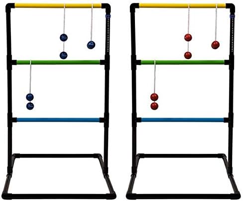 Champion Sports Outdoor Ladder Ball Game: Backyard Party, Camping & Beach Games Ladder Golf Set for Adults and Kids with Bolas Balls and Carrying Case , 39"H X 22"W With 33" Deep Base Set