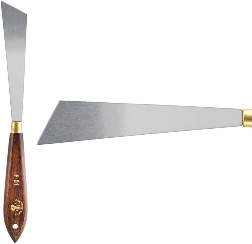 Creative Mark Stainless Steel Palette Knife Painting Tools - Paint Palette with Wooden Handle - Variety of Shapes and Sizes - 51F, 4-1/2 in