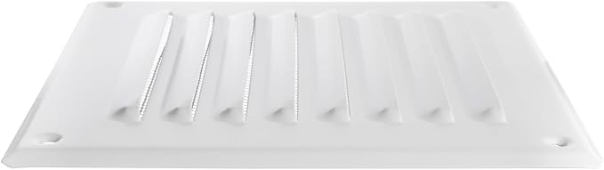 Square Ventilation Grille / 5" x 5" Inch Inside Measurement/White Metal Air Vent Louver - Inside/Outside use / 6.5" x 6.5" Inch Outer Measurement