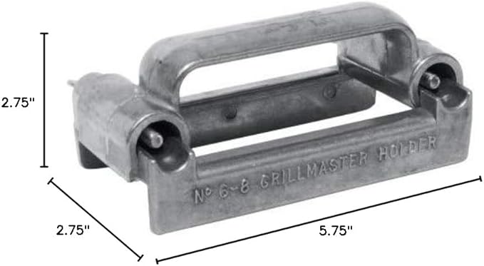 Grillmaster Grill Stone Cleaning Brick Holder by US Pumice, Aluminum, Reusable, Adjustable Clamps, Fits Multiple Sizes, Avoid Burnt Hands