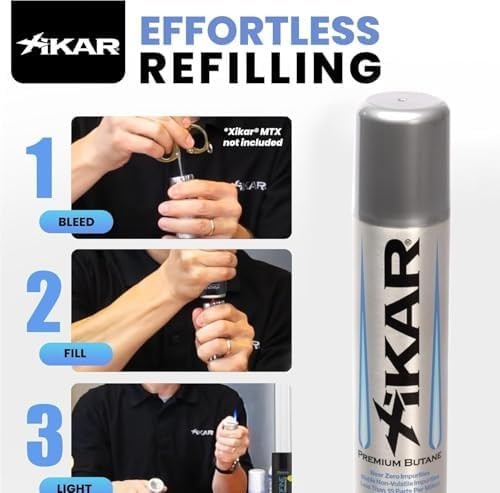 Xikar PUROFINE Premium Butane Fuel Refill with 0 Impurities 1.9oz 2 Pack (100ml) - Premium Quality Fuel for Jet Flame Lighters and Torches - High Altitude Formula