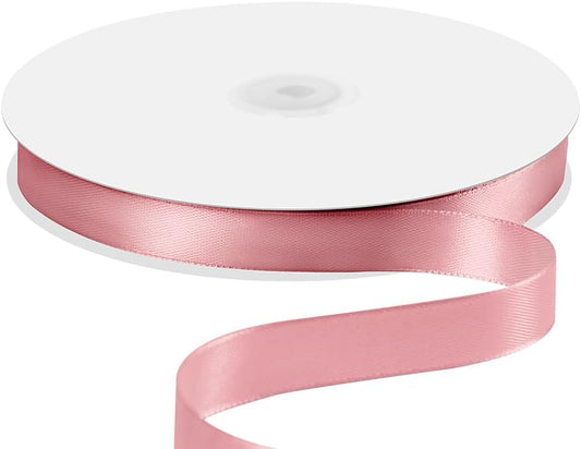 5/8" x 100 Yards Satin Ribbon - Rose Gold Silk Ribbon with Spool - Ideal for Gift Wrapping, Floral Bouquets, Crafts, Wedding Party Decorations, Christmas and Sewing Projects