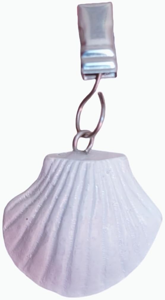 TwoFish Home Set of 4 White-Shell Resin Tablecloth Weights Clips White-Shell Handicraft Tablecloth Clamps Pack of 4