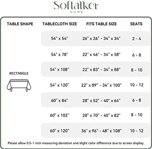 Softalker Gingham Checkered Tablecloth Rectangle - Outdoor Waterproof Buffalo Plaid Table Cloth, Stain Resistant Washable Table Cover for Picnic, Camping - Red and White, 2 Pack - 60 x 102 Inch