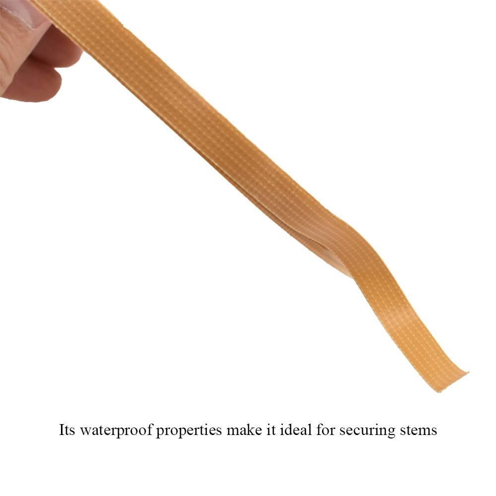 HAHIYO Light Brown 0.25Inch Wide Floral Tape, Waterproof Florist Tape Flower Wrap Adhesive Waterproof Decorative Tape for Bouquet Stem Wrapping Flower Arranging Craft, 2Rolls 200Feet/66Yard Total