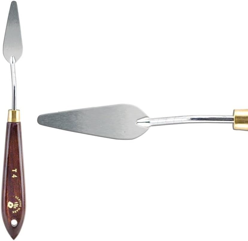 Creative Mark Stainless Steel Palette Knife Painting Tools - Paint Palette with Wooden Handle - Variety of Shapes and Sizes - 4T, 2 in