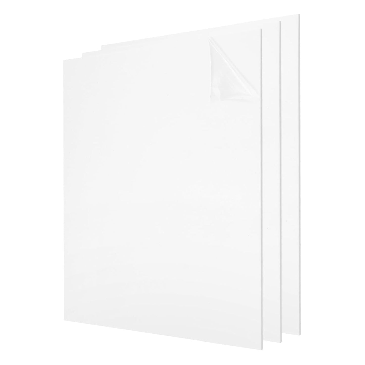 uxcell 3Pcs Acrylic Sheets 12x12 Inch Acrylic Panel 1/8 Inch-3mm Plastic Board for Picture Frames Sign Holders DIY Display Projects Craft, White