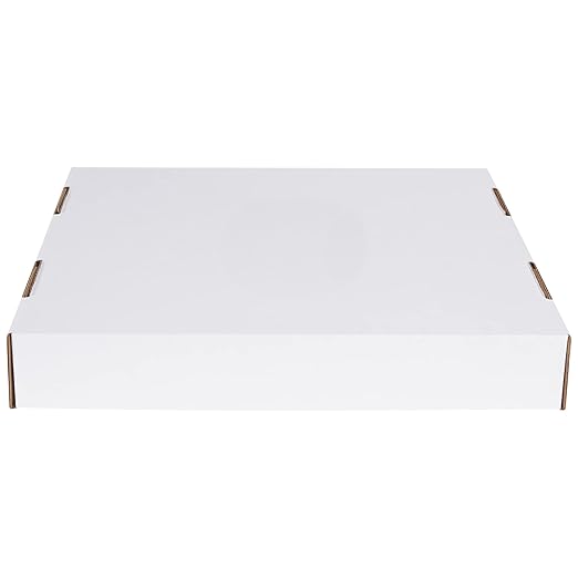 Box USA 40 or 50 Gallon Corrugated Cardboard Trash Can and Recycling Bin Lids (10-Pack) 18"L x 18"W x 3"H, White, Reusable and Disposable Garbage Lid for Parties and Outdoor Events