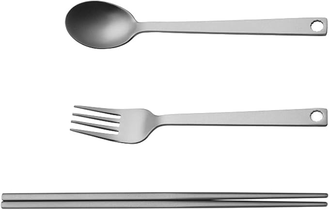 Portable Camping Cutlery Set Outdoor Metal Tableware Fork Spoon Chopstick Travel Utensils for Outdoor Picnics Dining