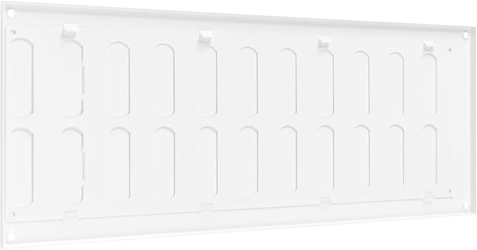 Vent Systems 16" x 6" Inch (Outer Dimensions) Metal Air Vent Grille - White Adjustable Register Vent Cover - Open/Close Air Supply Intake Wall Vent - Heating/Cooling Ceiling Grille for House, Garage