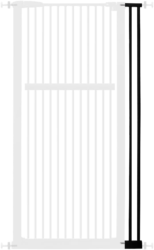 Lumizone Extra Tall Pet Gate 55.12" High Pressure Mounted 4.13" Wide Extension kit 1.37" Gap (4.13" W, Black)