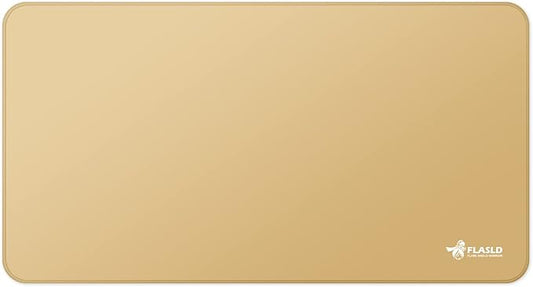 FLASLD Large Under The Grill Protective Deck and Patio Mat, 32 x 60 inches Oil-Proof, Fireproof Indoor Fireplace Mat Prevents Ember Damage Wood Floor, Khaki