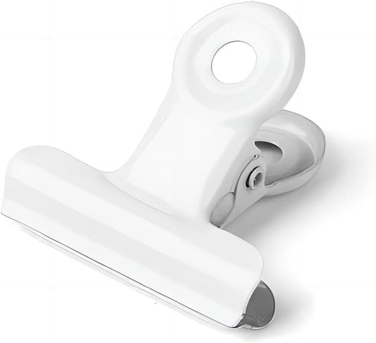 Coideal White Bulldog Paper Clips, 20 Pack 2 Inch Large Metal Binder Clips Round Hinge Clamps for Food Bags, Pictures Photos, Art Crafts, Office School (50 mm)