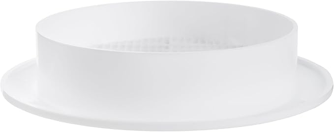 White 4" Inch Round Ventilation Grille with Insect mesh. (Duct 4Ø / Grille 5Ø) Ventilation Applications. Indoor and Outdoor Vent Cover. Available 3 Sizes / 4 Colors.