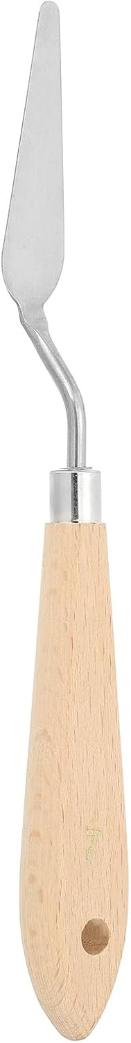 PATIKIL Art Spatula, No.7 15mm Stainless Steel Flexible Palette Knife Painting Knife Painting Spatula Oil Painting Mixing Scraper with Wood Handle for Canvas Acrylic Painting, Brown