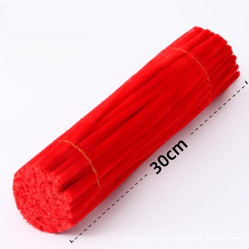 100 Pieces Pipe Cleaners Chenille Stem, Red Pipe Cleaners Set for Pipe Cleaners Christmas DIY Arts Crafts Decorations, Chenille Stems Pipe Cleaners (Red)