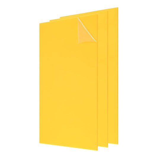 uxcell 3Pcs Acrylic Sheets 12x8 Inch Acrylic Panel 1/8 Inch-3mm Plastic Board for Picture Frames Sign Holders DIY Display Projects Craft, Yellow