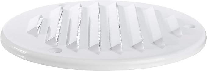 Square Ventilation Grille / 5" Inch Inside Measurement/White Metal Air Vent Louver - Inside/Outside use/Ø 5.25" Inch Outer Measurement