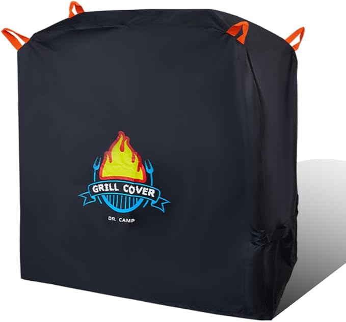 Vivicreate Waterproof BBQ Grill Cover 52 Inch Heavy Duty 420D Fabric Outdoor Barbecue Cover Weatherproof UV Protection Windproof Fits Weber Char-Broil Nexgrill Traeger Smoker Parrilla