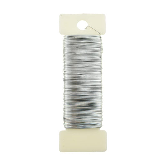HAHIYO 26Gauge Silver Wire - 1 Roll, 38 Yards (115 Feet) Flexible Floral Wire for Crafts, Christmas Wreaths, Tree & Flower Arrangement, Wedding DIY