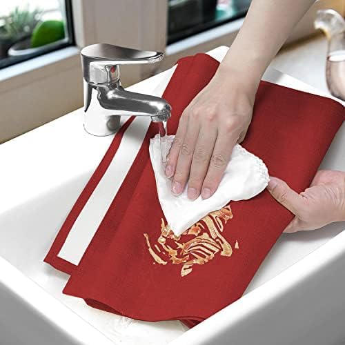 Waterproof Wipeable Table Runner, Thick Farmhouse Runner, Dresser Runner, Rustic Table Runner for Kitchen, Dining Room, Bedroom, Living Room, Indoor and Outdoor (108'', Red)