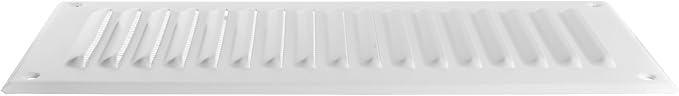 Square Ventilation Grille / 3" x 10" Inch Inside Measurement/White Metal Air Vent Louver - Inside/Outside use / 5" x 11.5" Inch Outer Measurement