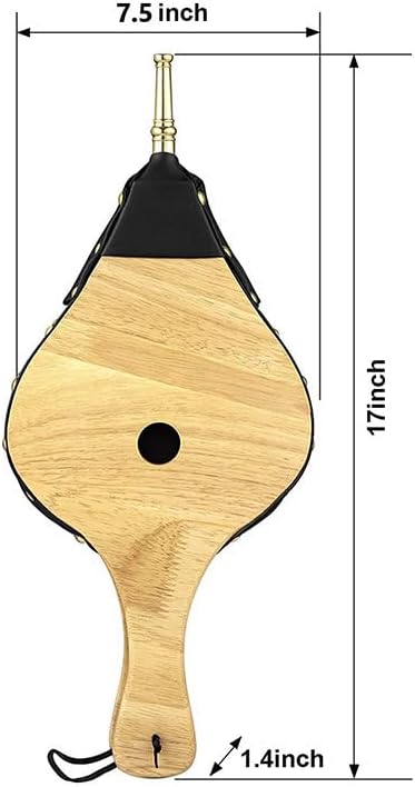 Fireplace Bellows Indoor 17"x 7.5" Large Wood Fire Blower with Hanging Strap BBQ Grill Chimney Hand Bellow Pump