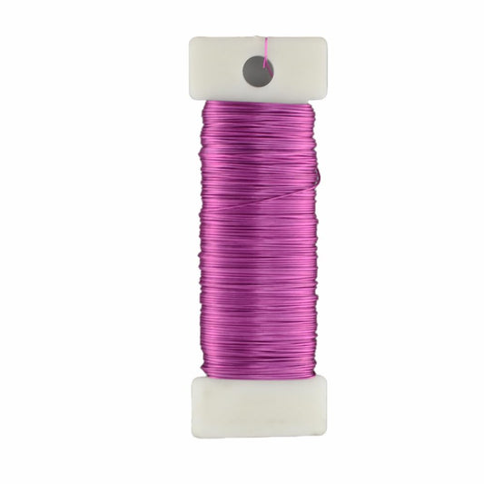 HAHIYO 26Gauge Pink Metal Floral Wire - 1 Roll, 38 Yards (115 Feet) - Flexible Paddle Wire for Craft, Christmas Wreath, Flower Arrangement, Bouquet Wrapping, Wedding, DIY