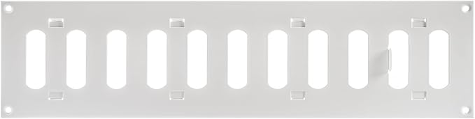 Repa Market 16" x 4" Inch (Outer Dimensions) White Adjustable Air Vent Cover - Galvanized Steel HVAC Air Vent Register - Heating, Cooling Toe Kick Vent Cover - Wall, Ceiling Return, Intake Air Grille