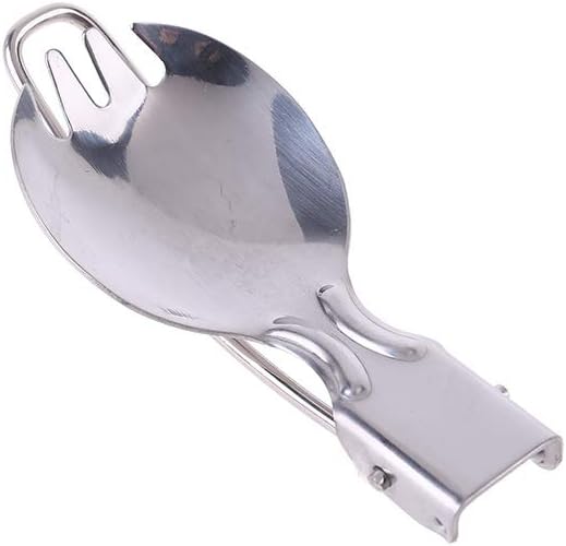 Spork Fork Spoon,Foldable Spork Fork Spoon Stainless Steel Hiking Camping Cook