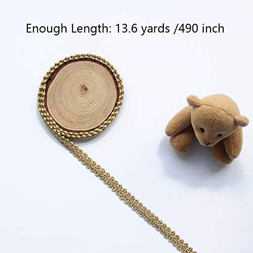 BEL AVENIR Braid Trim 1/2 inch 13.6 Yards French Gimp Basic Sewing Polyester DIY Crafts Costume Home Decorative (Gold)
