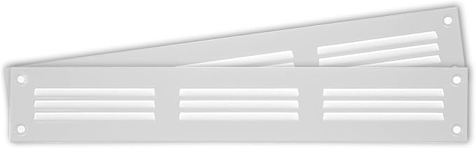 Repa Market 2-Pack 12x2 Inch Air Vent Cover/White Galvanized Steel Louvered Grill Cover with Mesh Screen/Wall or Ceiling Vent/Durable Flush Mount HVAC Register for Indoor and Outdoor Ventilation