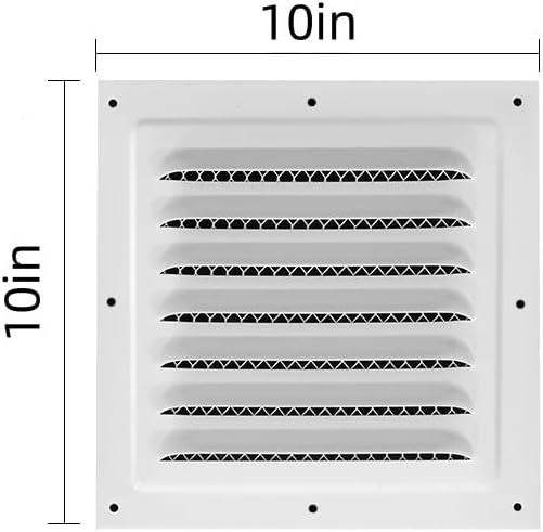 2pcs Attic Vent Soffit Vent Aluminum Wall Vent Metal Shed Vent Square Vent Louver Vent Grille with Built-in Insect Screen for Exterior Door House Attic Garage Ceiling (White 10" x 10"-2 Pack)