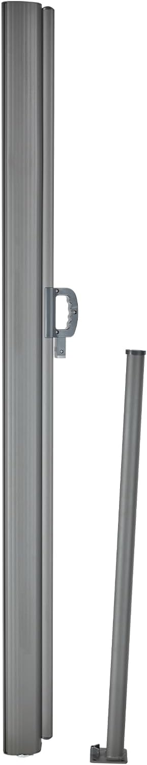 VEVOR Retractable Side Awning, UV 50 63''x 118'' Full Aluminum Rust-Proof Outdoor Privacy Screen, 280 g Thicken Folding Room Divider Wind Screen, for Patio Sun Shade, Backyard, Balcony, Gray