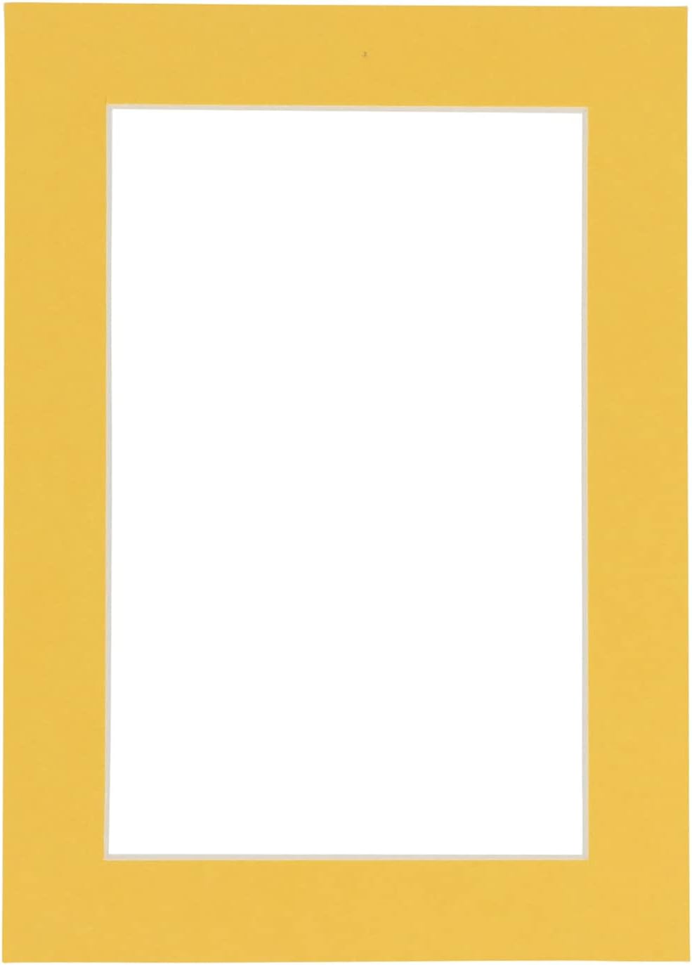 11x14 Mat Bevel Cut for 8.5x11 Photos - Acid Free Chamois Yellow Precut Matboard With Backing Board and Crystal Clear, Self Seal Mat Bag - For Pictures, Framing - 4-ply Thickness