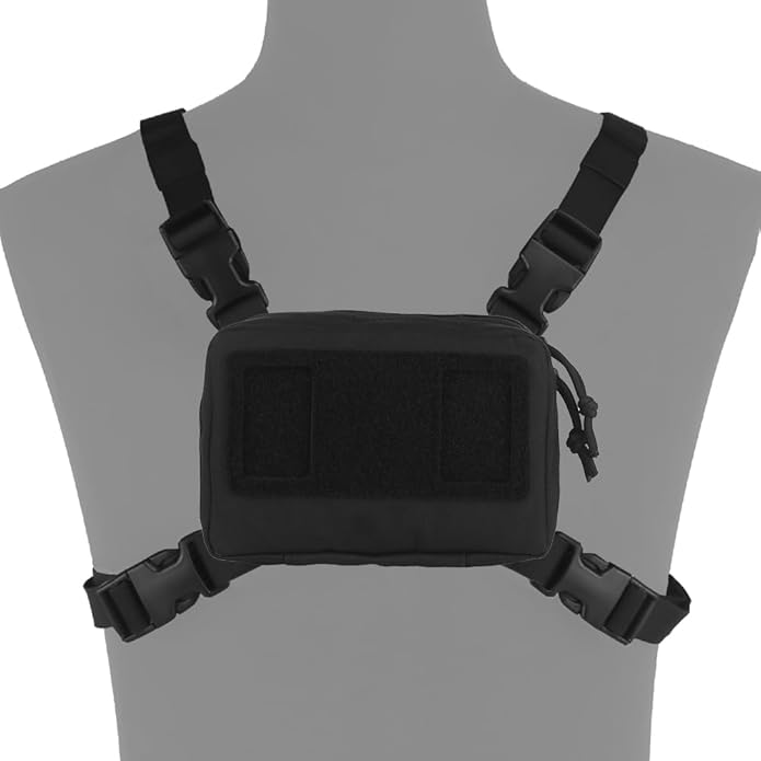 FoldPanel Tactical Chest Vest Pouch Set, Chest Rig Phone Mount as 4.7-6.7" Phone Plate Carrier Accessory with Pouch Cover