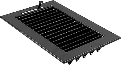 14" X 10" Adjustable AIR Supply Diffuser - HVAC Vent Cover Sidewall or Ceiling - Grille Register - High Airflow - Black [Outer Dimensions: 15.75"w X 11.75"h]