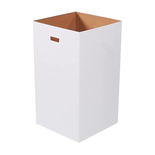 Box USA 50 Gallon 18" L x 18" W x 36" H 10-Pack Cardboard Trash Cans and Recycling Bins, Reusable or Disposable Pop Up Garbage Boxes for Parties, Outdoor Events, Heavy Duty, Plain