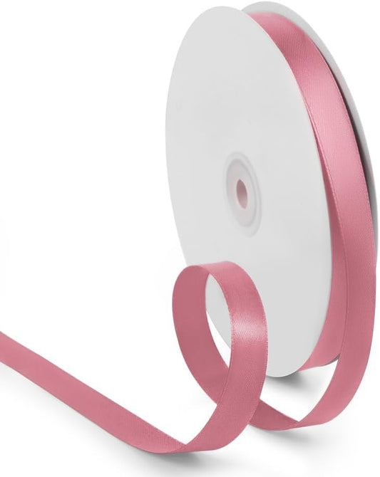 5/8 Inch 100 Yards Satin Ribbon Dusty Pink, Solid Color Fabric Ribbon for Gift Wrapping, Wedding, Polyester Gift Ribbon for Birthday Party Decoration, Craft, Hair, Floral, Sewing